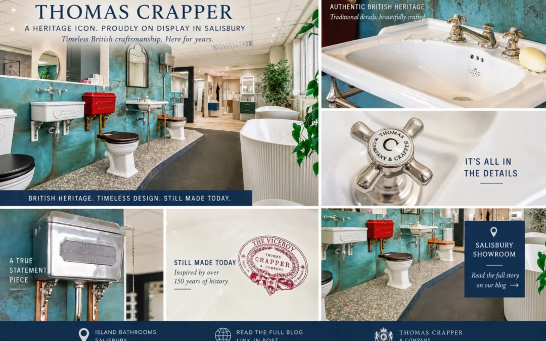 Thomas Crapper traditional bathroom collection displayed at Island Bathrooms showroom in Salisbury.