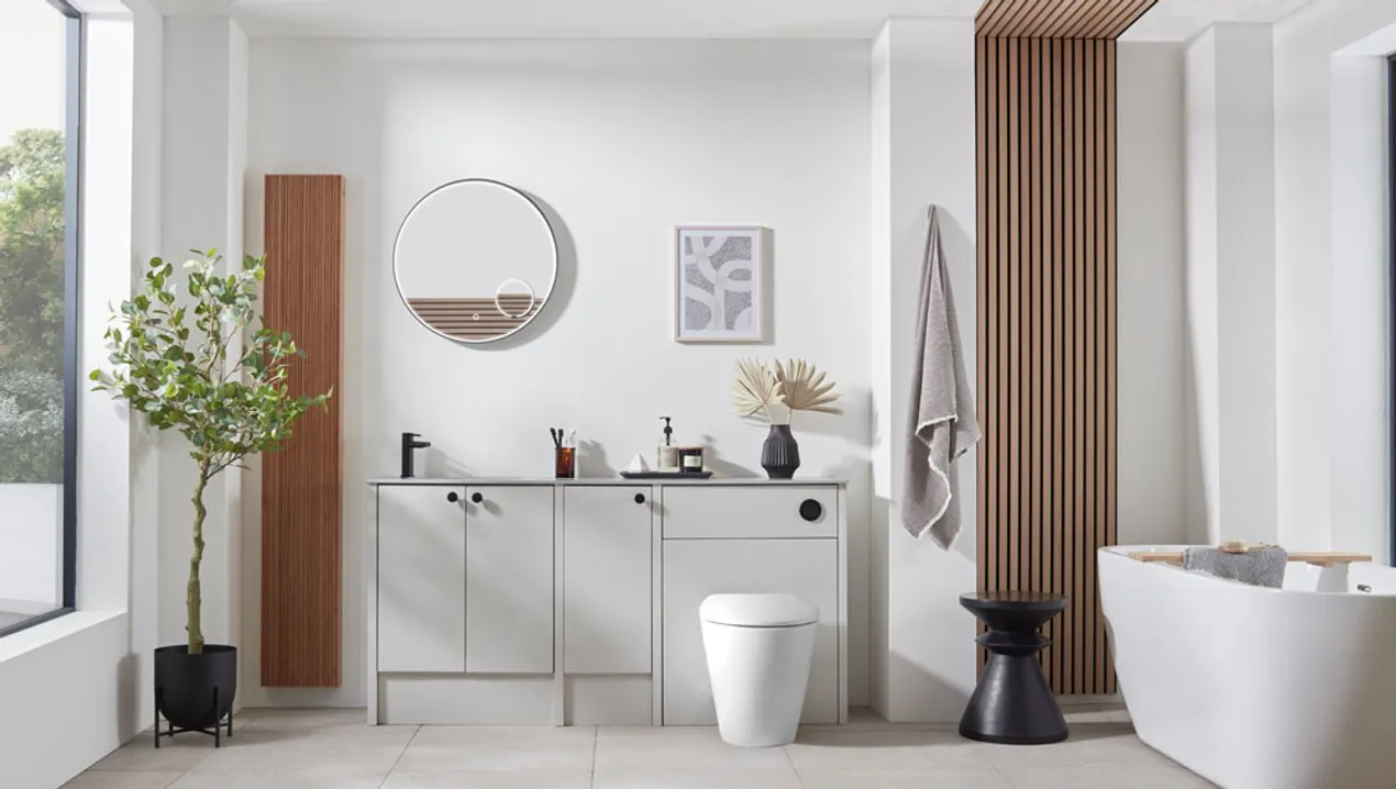 Japandi Bathroom Design with Freestanding Bath | Island Bathrooms